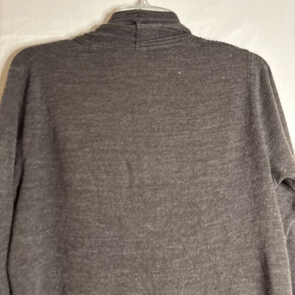 Debbie Morgan Long Sleeve Ribbed Front Flared Open Cardigan Sweater Brown Large - Picture 9 of 16